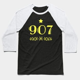 Alaska 907 in Yellow Baseball T-Shirt